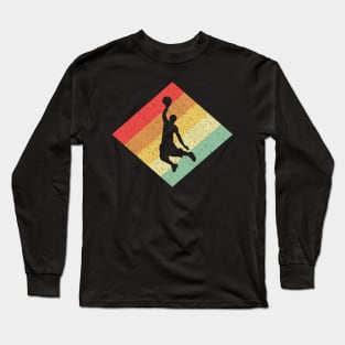 Retro Vintage 80s Basketball Gift For Basketball Players Long Sleeve T-Shirt